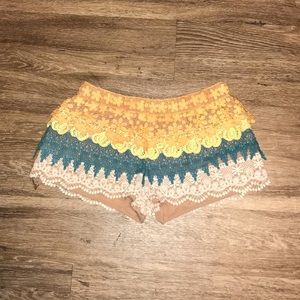 Colorful Laced Shorts